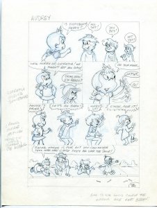 Little Audrey Single Page Story Original Comic Production Art-- Al Kurzrok