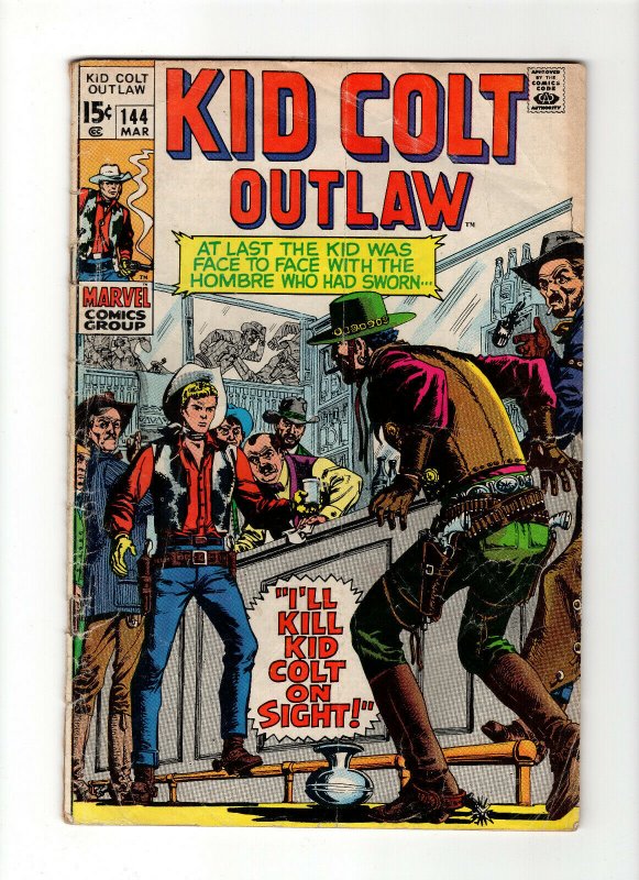 Kid Colt Outlaw #144 (Marvel Comic 1970) Low Grade 