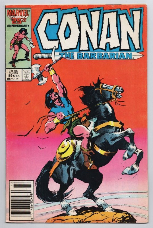 Conan The Barbarian #189 Rites Of Inquisition (Marvel, 1986) VG 