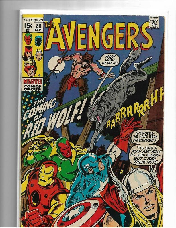 AVENGERS #80 - VG/FN - 1ST APPEARANCE RED WOLF - SILVER AGE KEY