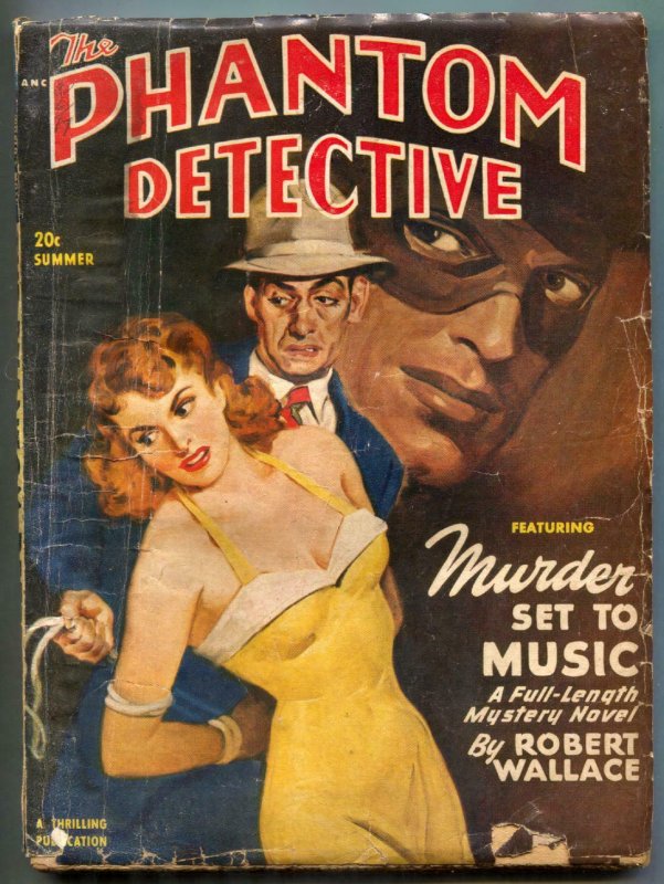Phantom Detective Pulp Summer 1949- Murder Set to Music low grade