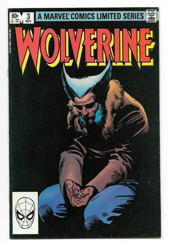 Wolverine #3 VF Limited Series Marvel Comic Book X-Men Frank Miller Art 1982