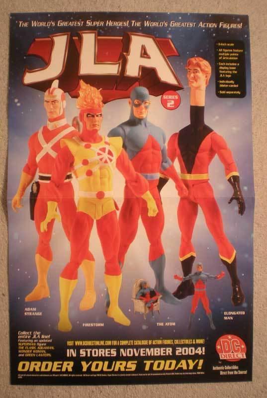 JLA ACTION FIGURES Promo Poster, ATOM, 2004, Unused, more in our store