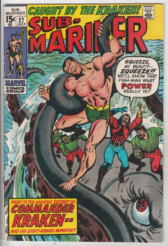 Sub-Mariner #27 (Jul-70) FN/VF Mid-High-Grade Sub-Mariner (Prince Namor)