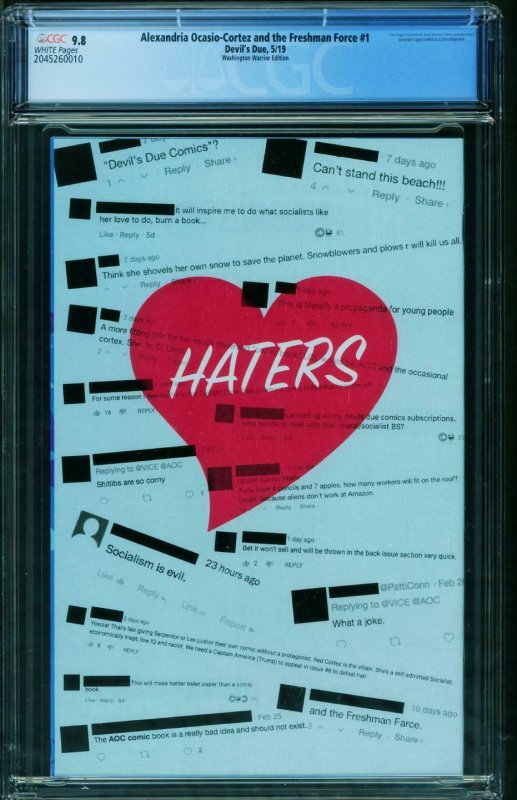 Alexandria Ocasio-Cortez & Freshman Force #1 CGC 9.8 WASHINGTON WARRIOR 20452...