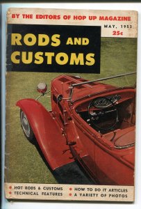 RODS AND CUSTOMS-05/1953-QUINN PUB-1ST ISSUE-HOT RODS-DRAGSTERS-PIN UPS-g/vg