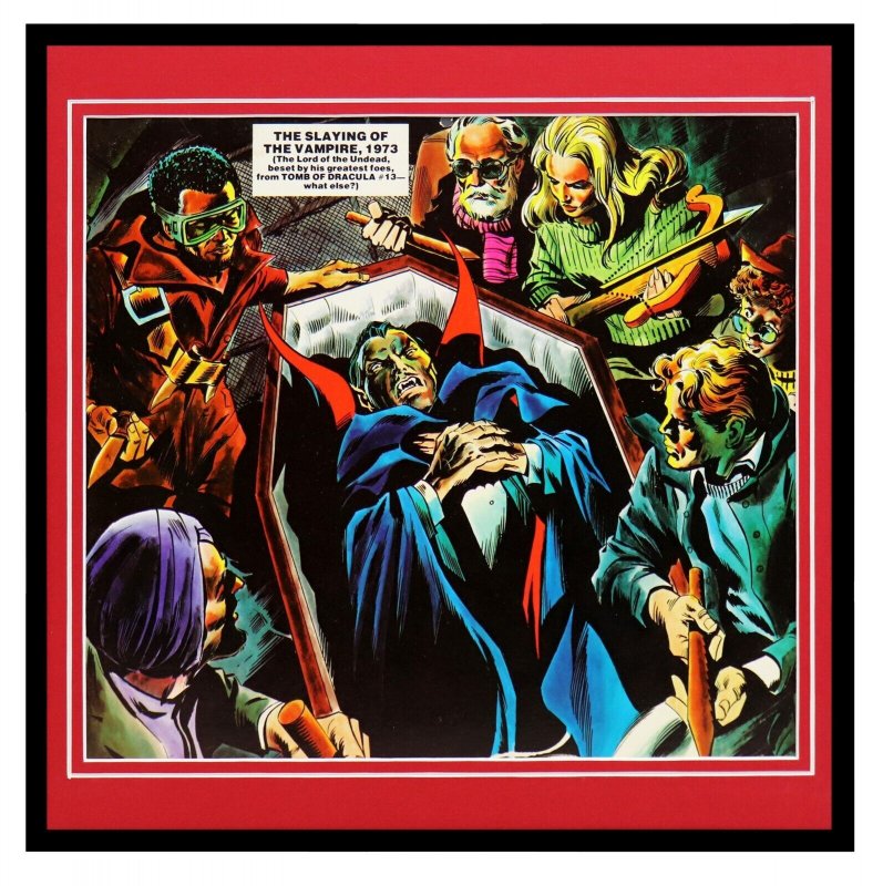 VINTAGE 1978 Marvel Tomb of Dracula Vampire Slaying Framed 12x12 Poster Display