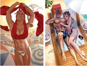 2023 GNORTS ILLUSTRATED SWIMSUIT EDITION #1 HUGHES & CAMPBELL VARIANT  COVER SET