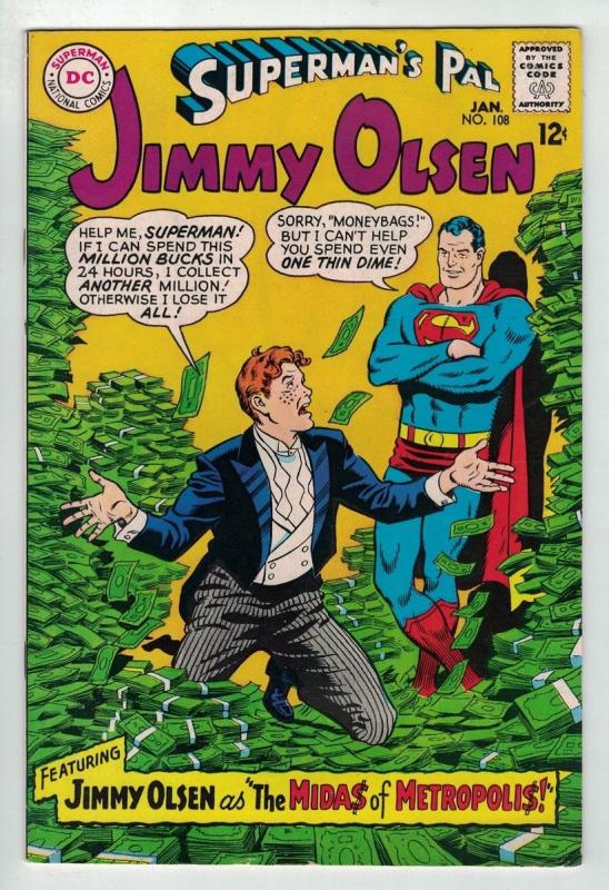 JIMMY OLSEN 108 VERY FINE JAN 1968