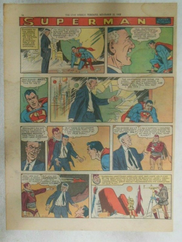 Superman Sunday Page #995 by Wayne Boring from 11/23/1958 Size ~11 x 15 inches