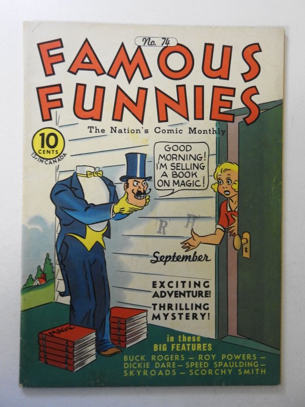 Famous Funnies #74 (1940) VG+ Condition stamp fc