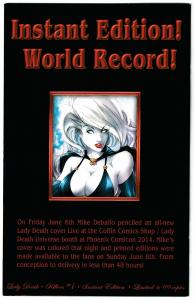 Lady Death Killers #1 Instant Limited Edition #62/99 Signed 2x w/COA (NM)