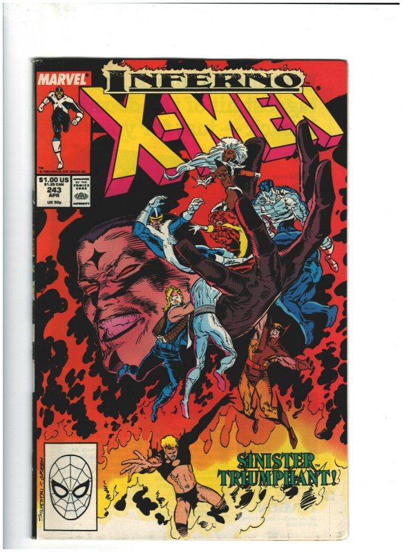 Uncanny X-Men #243 FN+ 6.5 Marvel Comics INferno, Mr. Sinister