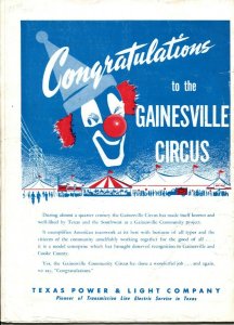 Gainesville Community Circus Program Book 1951-Batty Ward-Will Rogers-circus inf