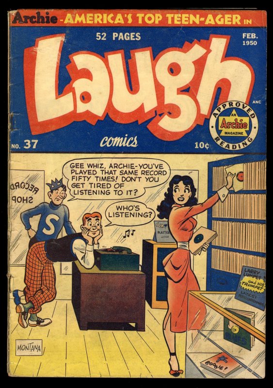 Laugh Comics #37 VG- 3.5 Bill Woggon Cover Art! Archie Comic Magazine!