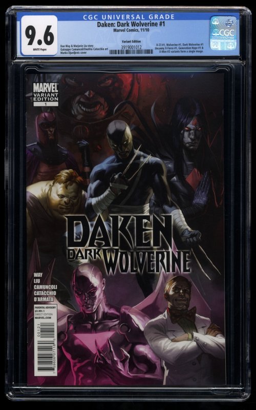 Daken: Dark Wolverine #1 CGC NM+ 9.6 White Pages Djurdjevic Variant