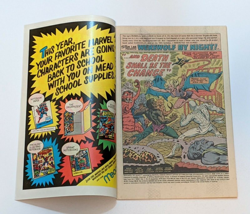 Werewolf By Night #41 (Nov 1976,Marvel) VF- 7.5 Brother Voodoo & Dr Glitternight