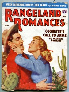 Rangeland Romances Pulp May 1952- Cactus cover-Coquette's Call to Arms VG