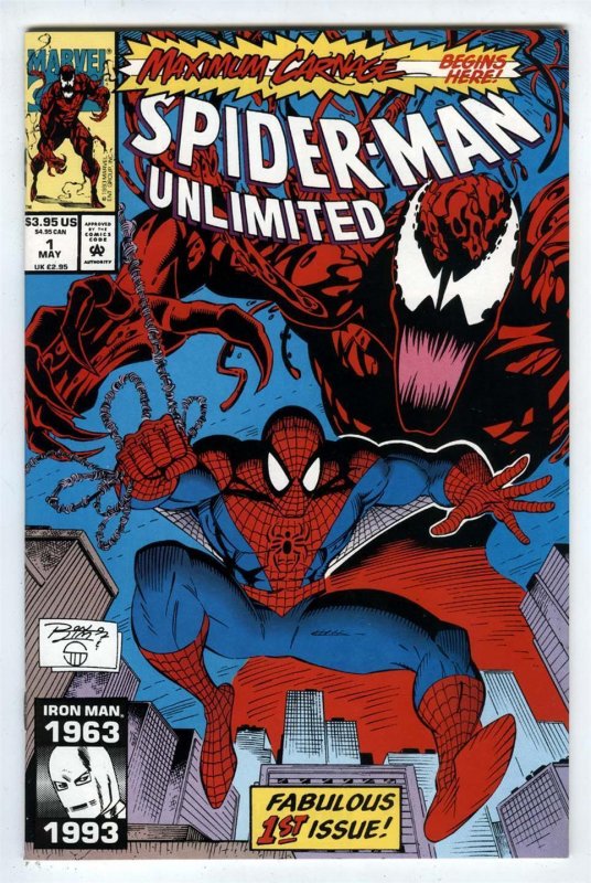 Spider-Man Unlimited #1 1993 Maximum Carnage 1st App.Shriek VENOM Movie ...