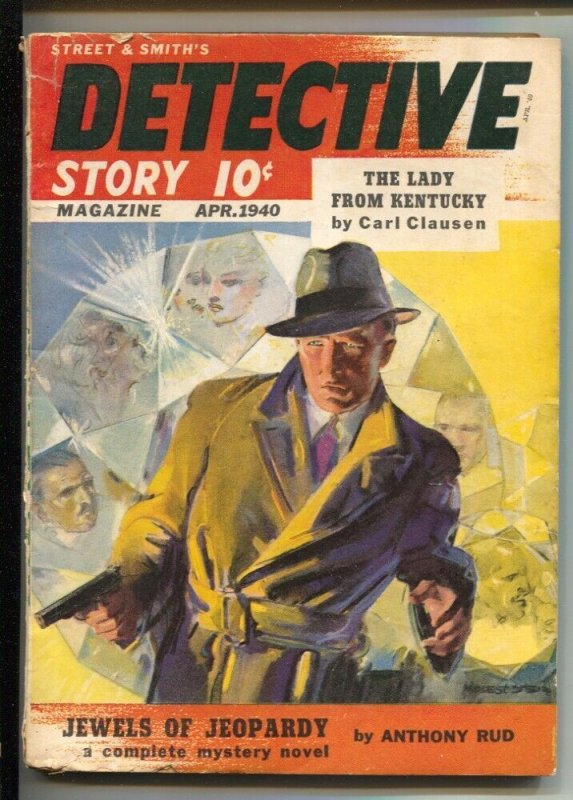 Detective Story 4/1940-Modest Stein cover art-hardboiled crime & mystery-Anth...