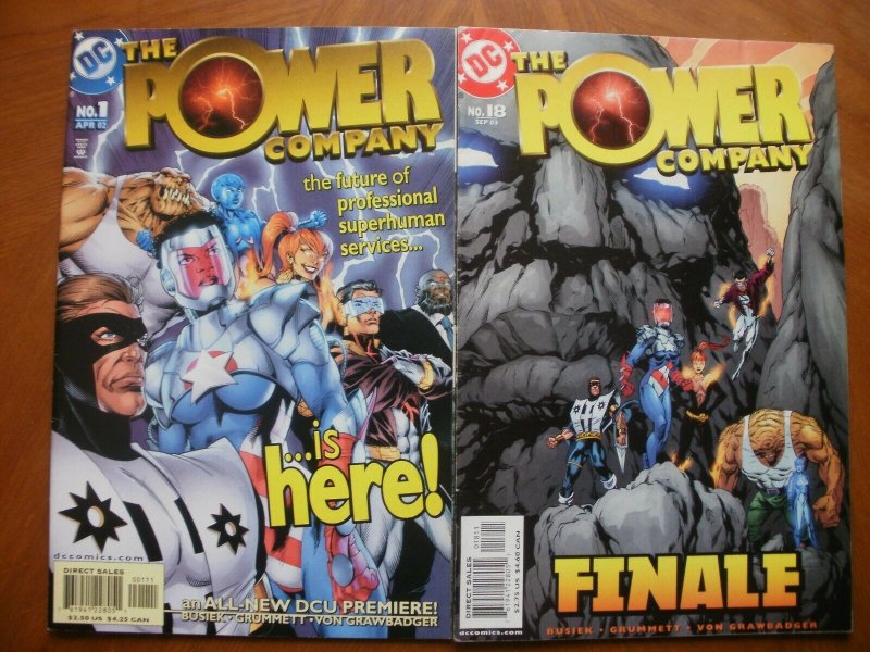 2 DC Comic: THE POWER COMPANY #1 #18 (2002 2003) Witchfire Manhunter Skyrocket