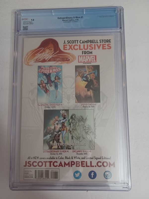 Extraordinary X-Men #1 J Scott Campbell Variant - 2016 - CGC 9.8