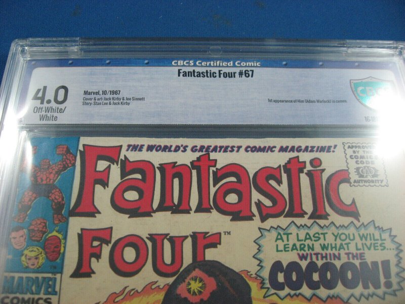 FANTASTIC FOUR 67 CBCS 4.0 FIRST HIM WARLOCK 1967