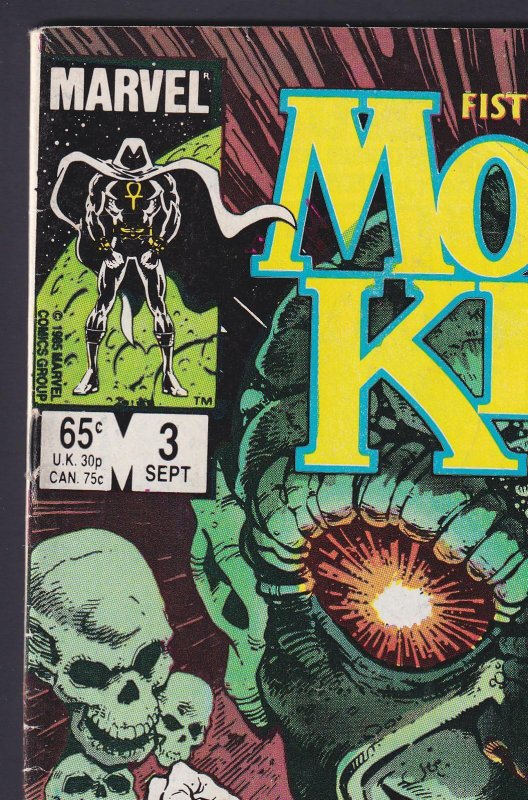 Moon Knight Fist of Khonshu #3 1985 Marvel 4.0 Very Good comic