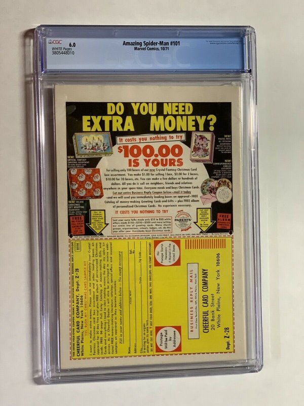 Amazing Spider-man 101 Cgc 6.0 White Pages Marvel Bronze Age 1st Morbius