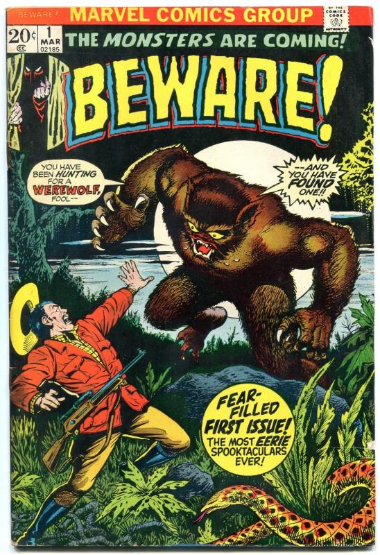 Beware #1 1973- Marvel Bronze Age Horror G