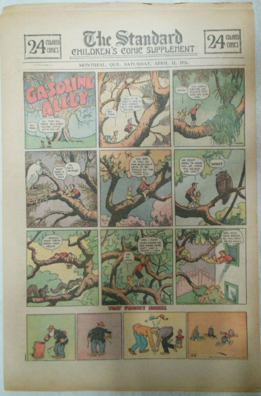 (46) Gasoline Alley Sunday Pages by Frank King from 1931 Size: 11 x 15 inches