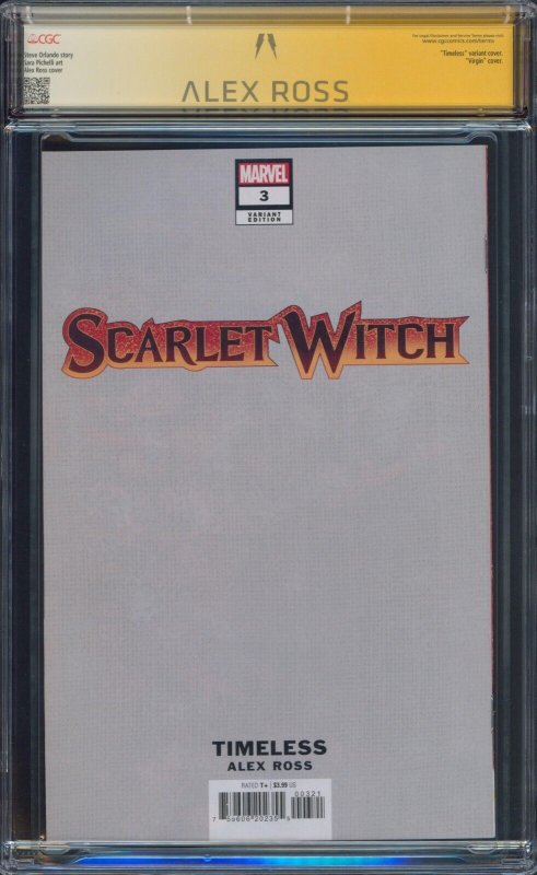 Scarlet Witch #3 CGC 9.8 SS Alex Ross Signed Timeless Mephisto Custom Label 2023