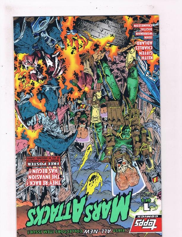 Mars Attacks # 1 VF/NM Topps Comic Books Len Brown Keith Giffen Dave Simons! SW7