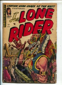 Lone Rider #18 1954-Ajax-Indian cover-check out his teeth!!-Lone Rider does n...