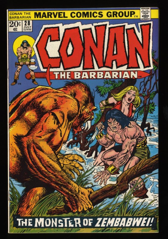 Conan The Barbarian #28 NM- 9.2 Off White to White Marvel Comics