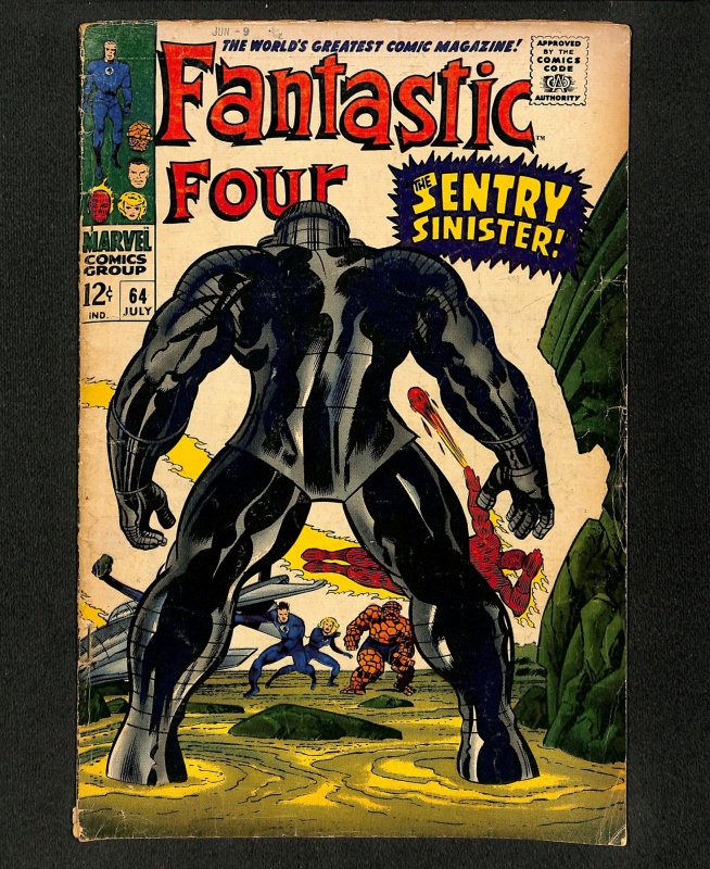 Fantastic Four #64 1st Appearance of Kree Sentry! 1967!