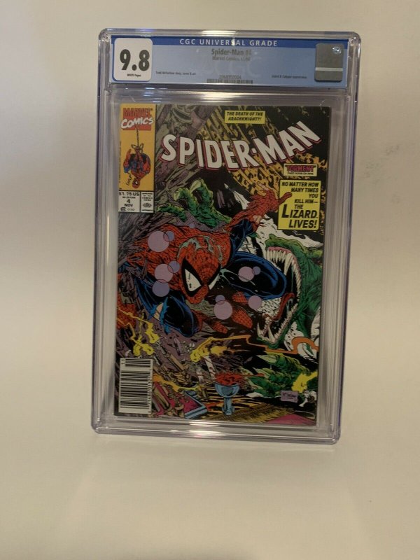 Spider-man 4 Cgc 9.8 (1990) White Pages Newsstand Edition RARE! Marvel