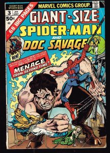 Giant-Size Spider-Man #3 ~The Yesterday Connection! / Doc Savage~1975 (5.0) WH