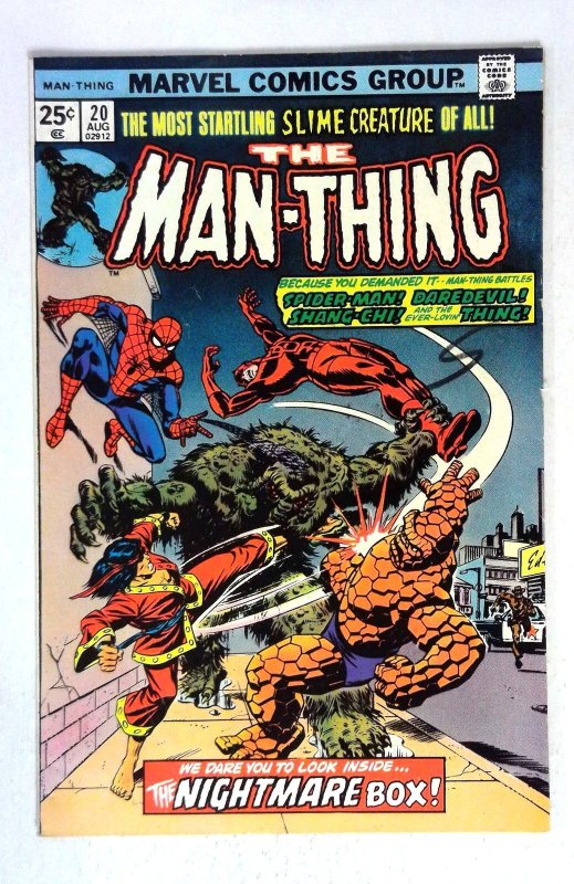 Man-Thing #20 Daredevil Shang-Chi Ever-Lovin’ Thing Marvel (1975) FN