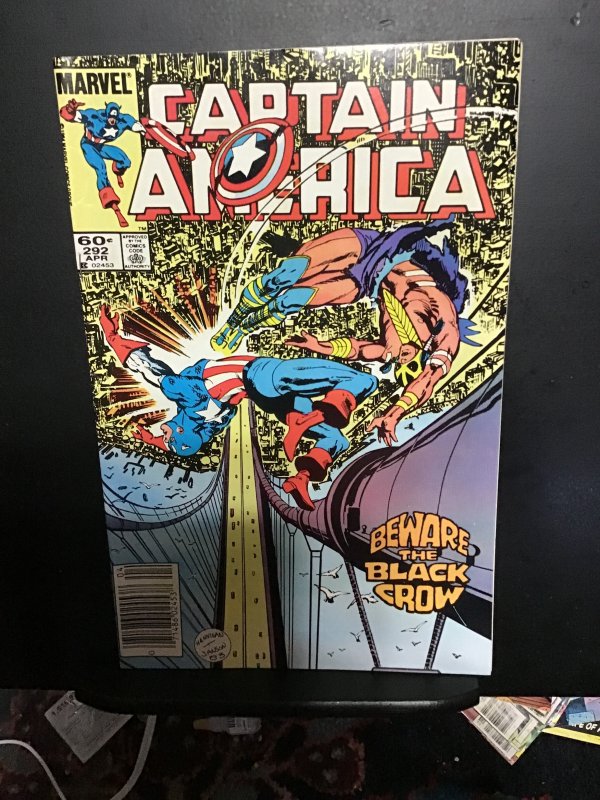 Captain America #292 (1984) hi grade 1st black crow! VfF/NM Wow!