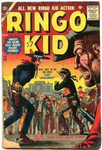 RINGO KID-#20-JOE MANEELY ART-RARE ATLAS WESTERN COMIC- VG