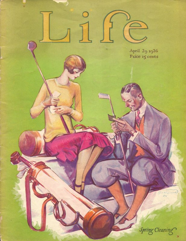 Life 4/29/1926-golf cover-cartoon art-John Held Jr-Farr-Anderson-VG