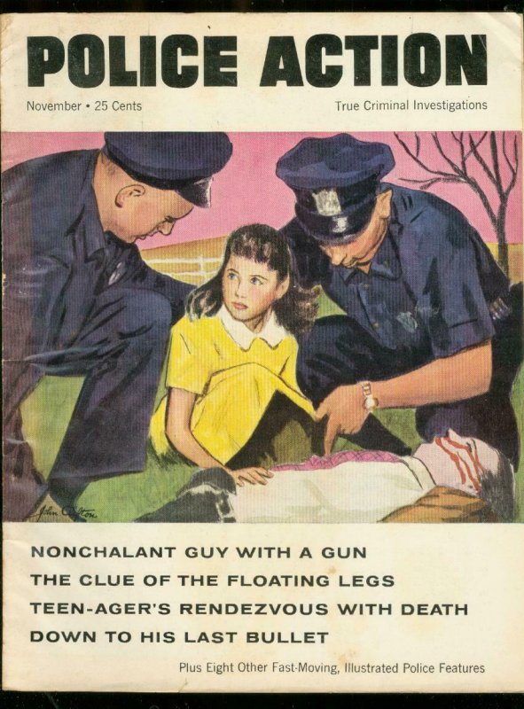 POLICE ACTION #1 1957-DETECTIVE CRIME MURDER MAGAZINE   FN