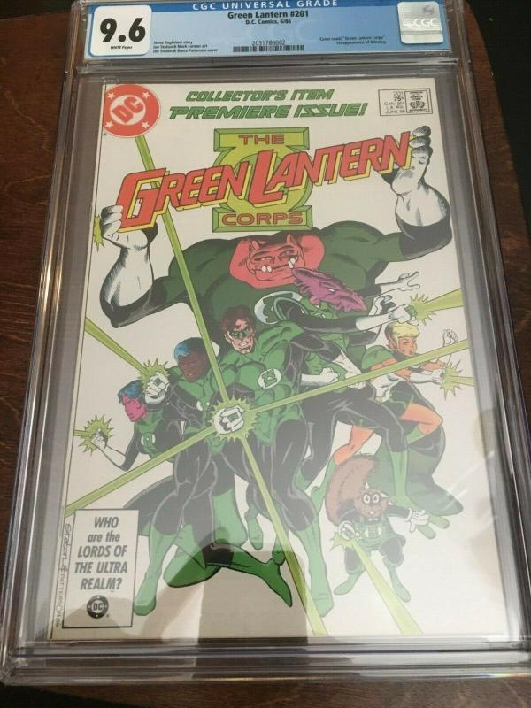 DC COMICS GREEN LANTERN #201 CGC 9.6 1ST KILOWOG/GREEN LANTERN CORPS COPPER AGE 