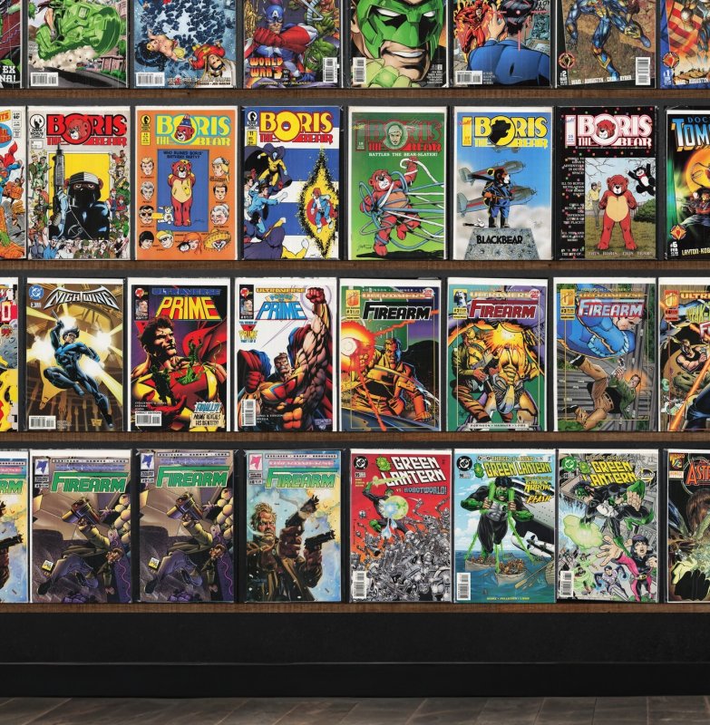 Huge Lot 150+ Comics with Green Lantern, Captain America, Firearm & More!