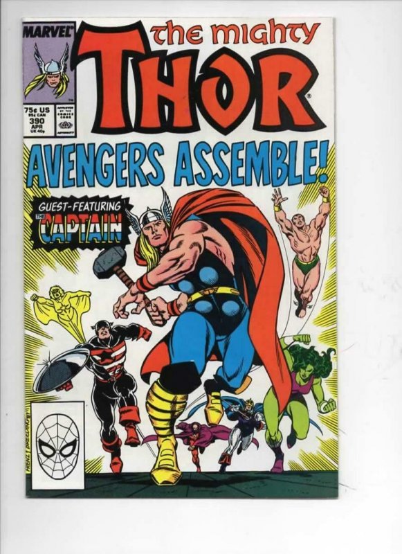 THOR #390 VF/NM God of Thunder Captain America 1966 1988, more Marvel in store