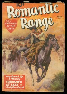 ROMANTIC RANGE AUG 1936-SUNDOWN AT LAST-SALLY BURRELL- FN/VF