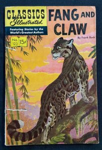 CLASSICS ILLUSTRATED #123 FANG AND CLAW 1965 VG