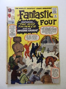 Fantastic Four #15 (1963) 1st appearance of The Mad Thinker VG-  see desc