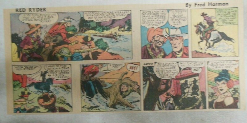 Red Ryder Sunday Page by Fred Harman from 4/13/1952 Third Page Size! Western